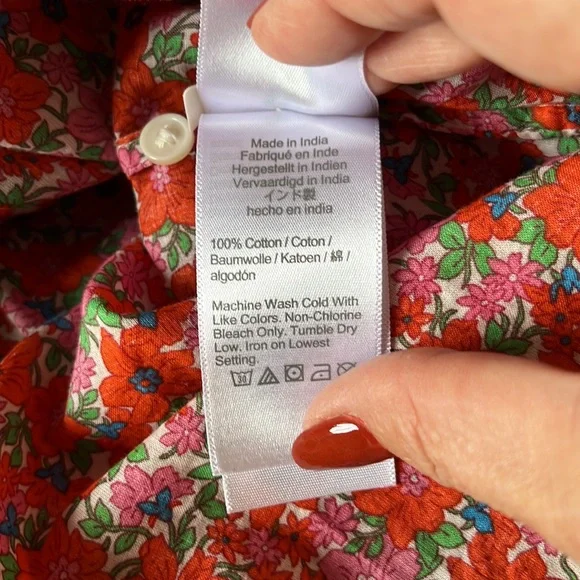 J.Crew Cotton voile tunic cover-up with side ties in brilliant blooms si… - Picture 13 of 14